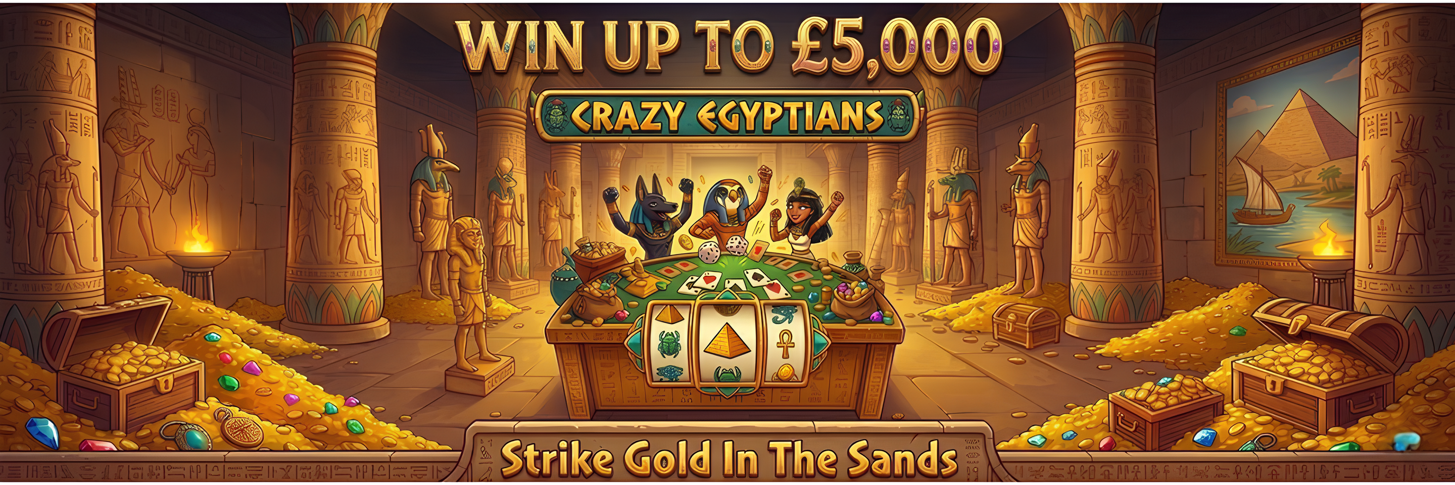 Win up to £5000 - Crazy Egyptians